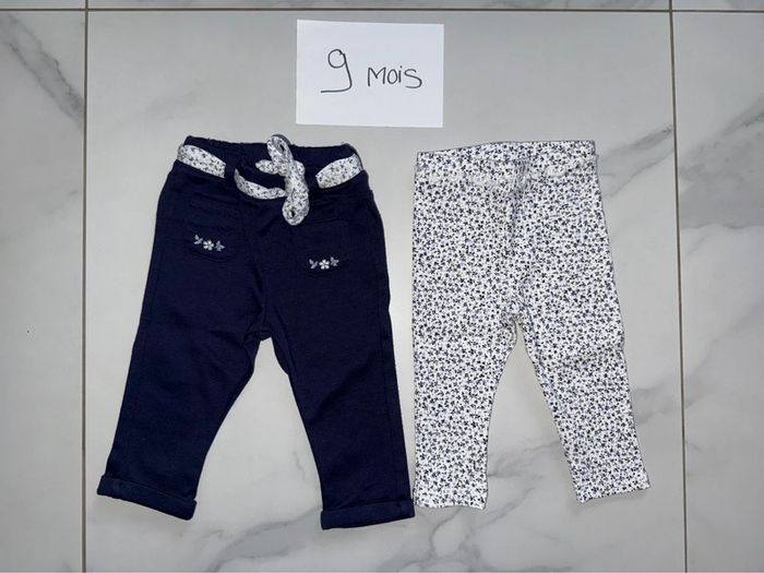 Deux pantalons sergent major 9 mois