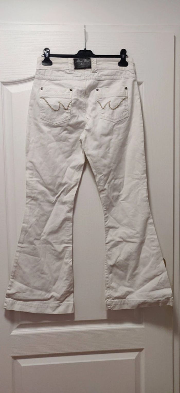 Jean blanc bootcut patte d'eph Active Wear 40 - photo numéro 2