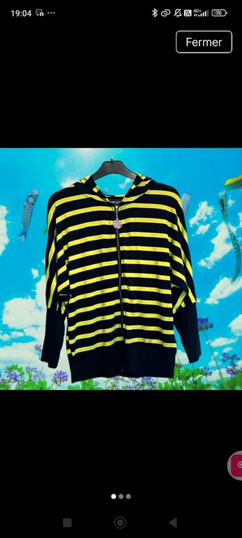 Jolie veste légère rayé avec capuche