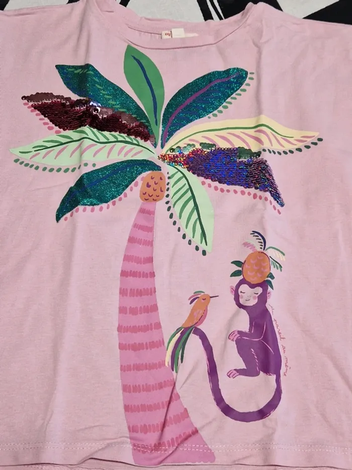 Tee shirt 8 ans dpam rose - photo numéro 2