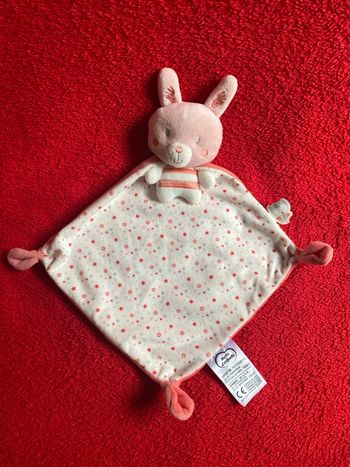 Mots d'enfants doudou lapin cape rose rouge blanc Neuf jamais utilisé 