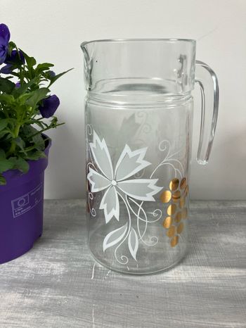 VIntage-Pichet à orangeade-motif floral et raisins