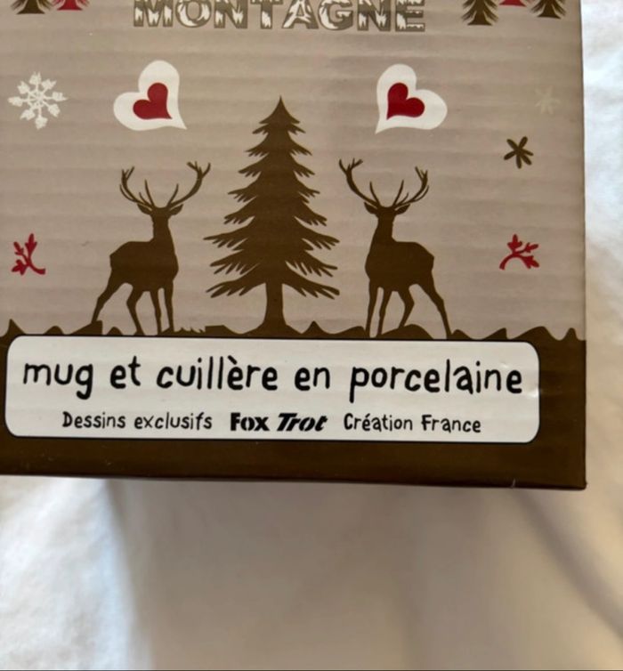 Tasse foxtrot Noël cerf montagne grise - photo numéro 3