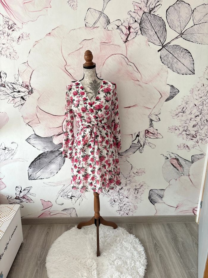 Robe fleurie femme Lilie rose taille M/L