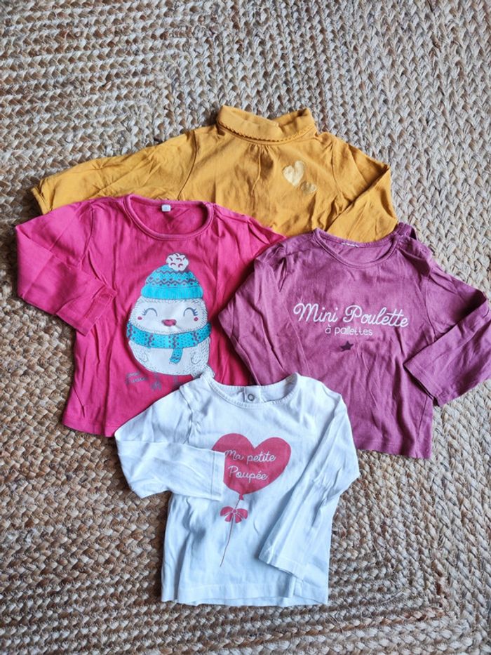 Lot de 4 tee shirt ML 12 mois