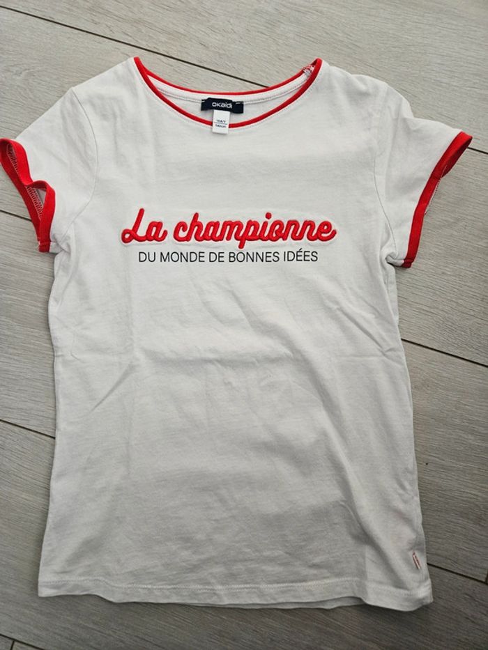Tee shirt fille blanc okaidi 10 ans