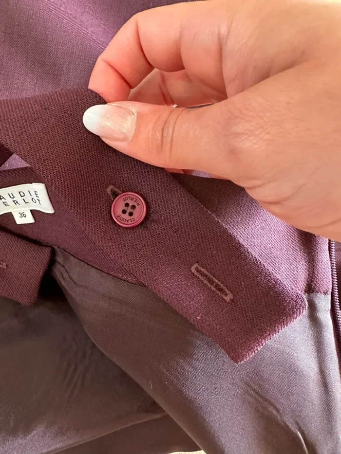 Mini jupe salopette Claudie Pierlot violette taille 36 - photo numéro 5