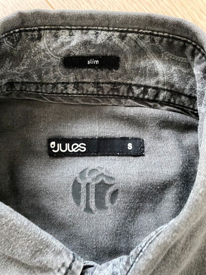 Chemise en jeans gris délavé homme Jules - photo numéro 3