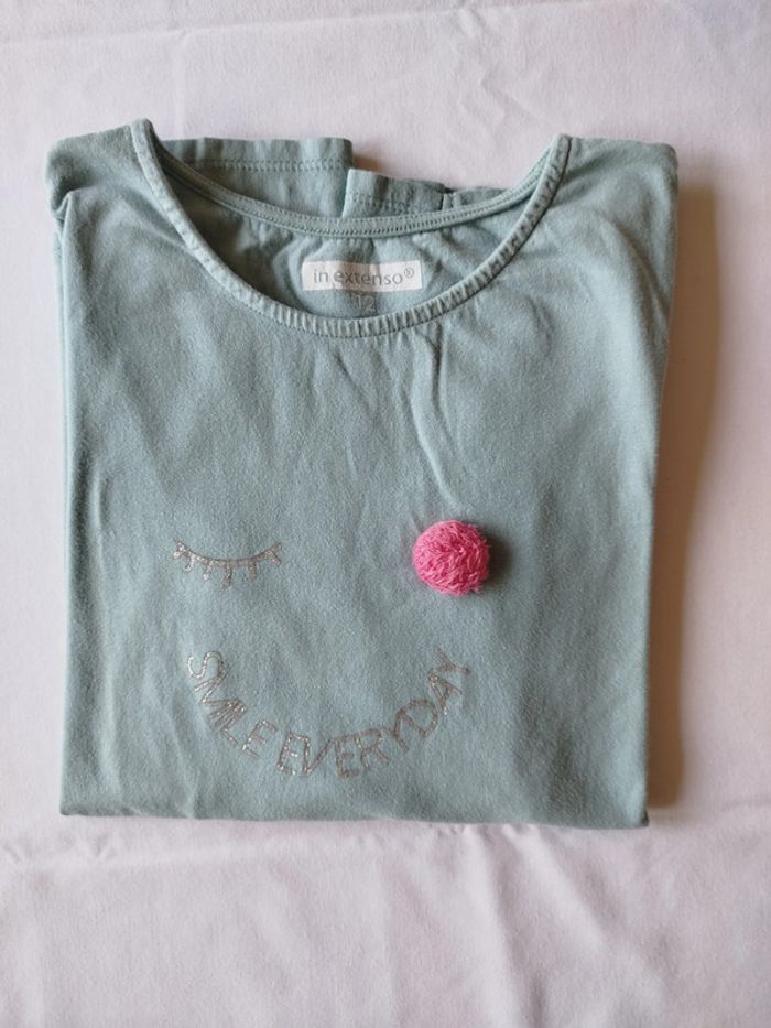 t-shirt vert in extenso 12ans