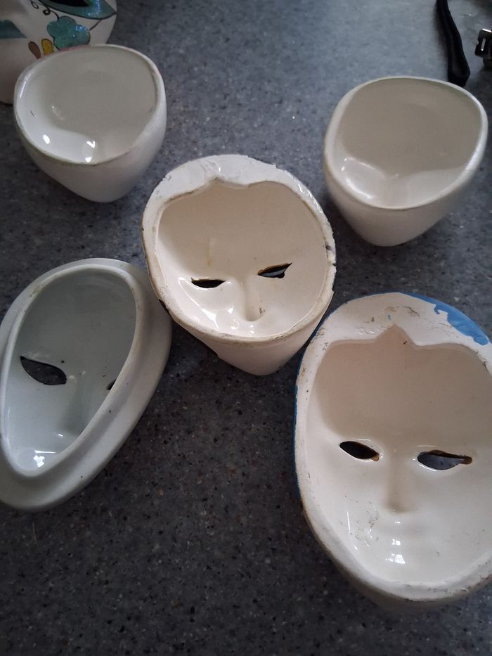 Lot de 5 petits masques vénitien porcelaine Multicolore - photo numéro 2