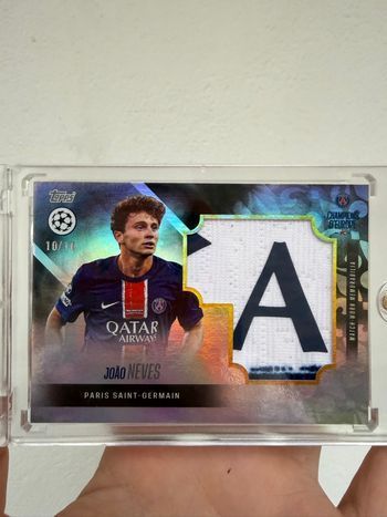 Topps PSG Joâo Neves auto Patch Maillot Relic 10/10 champions d’Europe