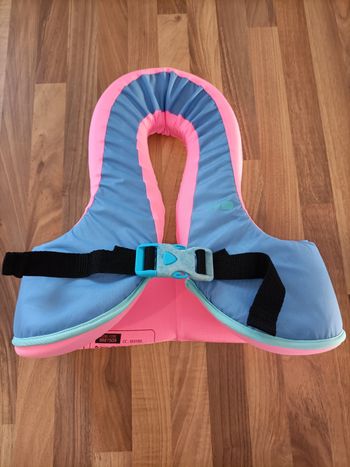 Gilet flottaison piscine rose et bleu Nabaiji 25-35 kg