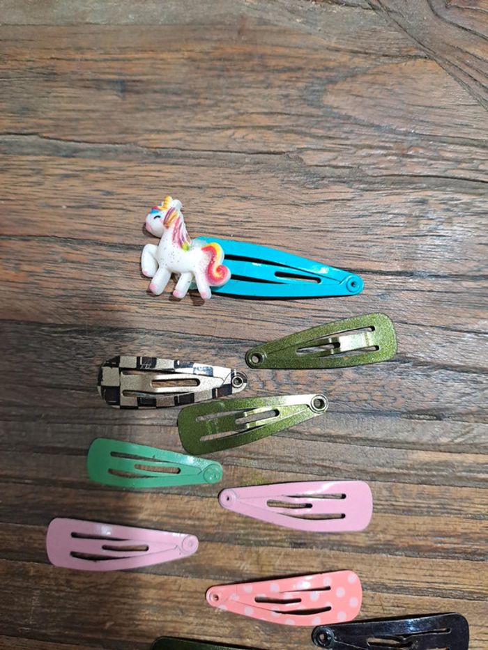 Lot de 20 petites barrettes cheveux colorées cheveux fille licorne - photo numéro 3