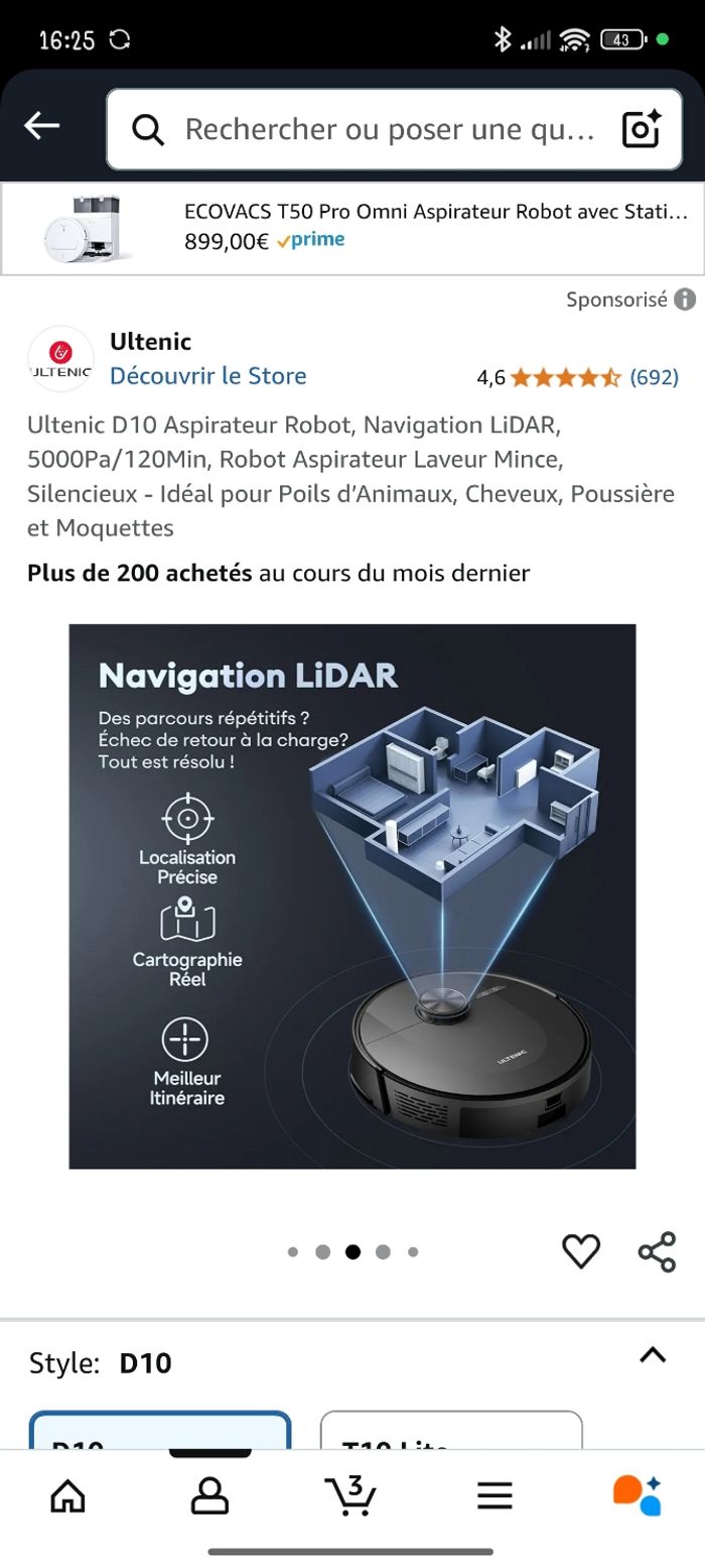 Aspirateur ultenic D10 x2 - photo numéro 8