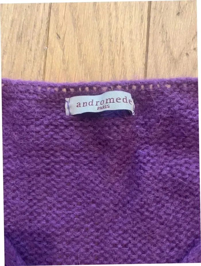Pull en baby alpaga violet Andromede taille M - photo numéro 3