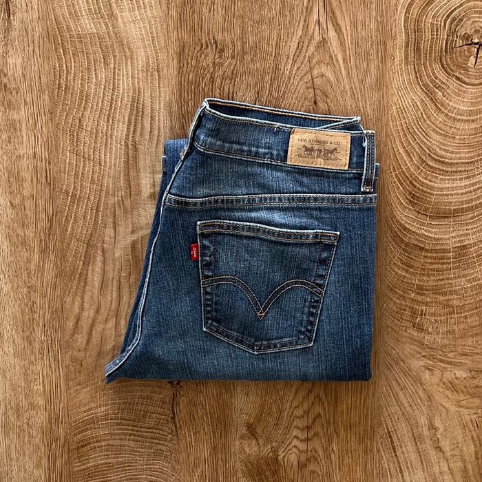 Jean/pantalon bleu Levi's 515 Bootcut/flare/évasé, femme, taille : W 28 (38 taille française)