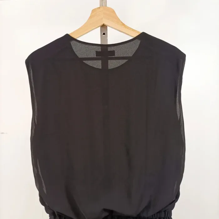 Robe noire fluide léopard ton sur ton Suncoo Paris taille T2 (M) A1082 - photo numéro 3
