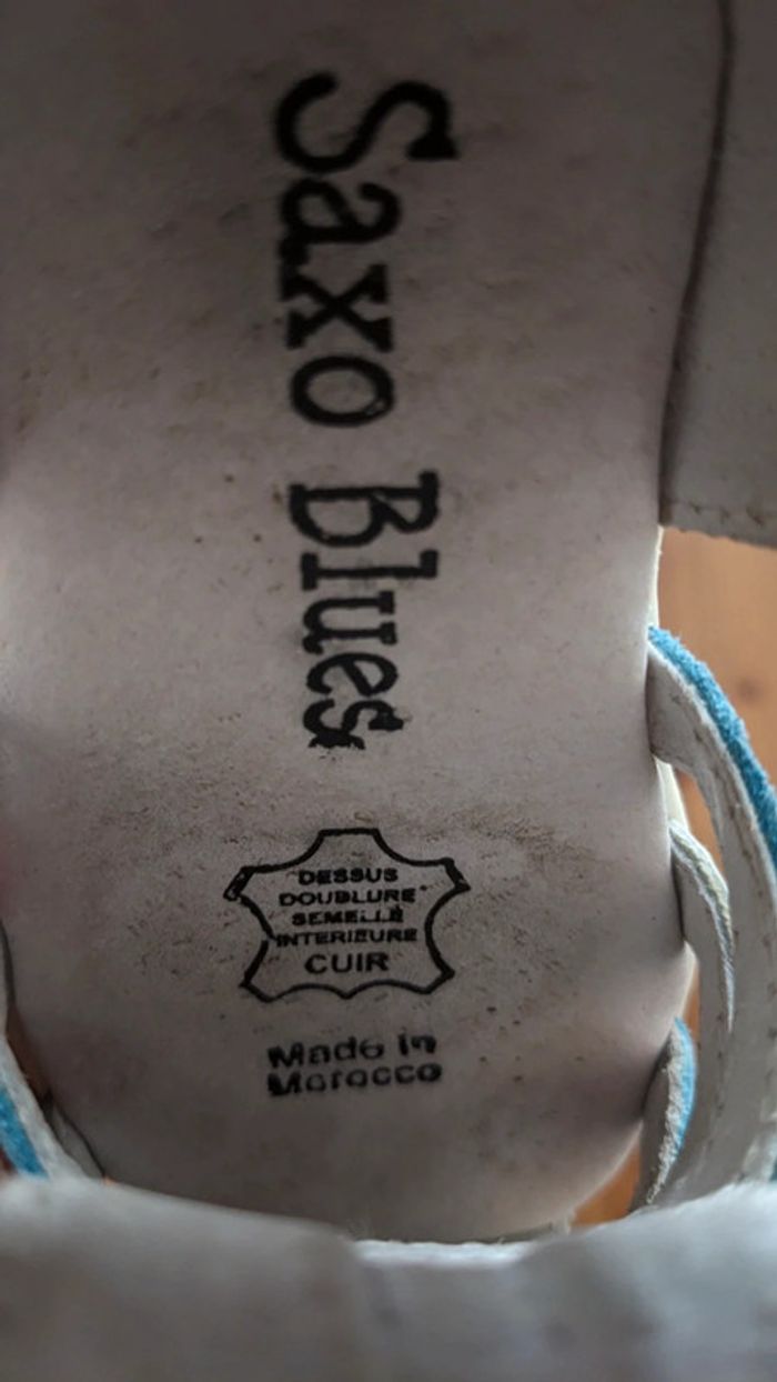 Sandale blanche et bleu paillettes bébé - photo numéro 8