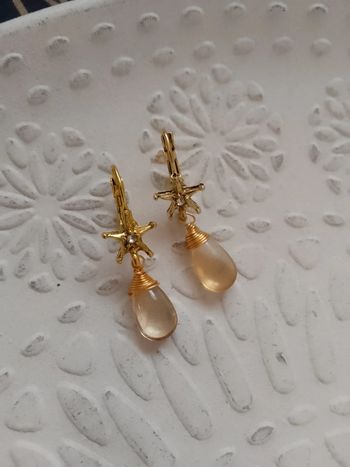 Boucles d'oreilles étoiles et gouttes champagne