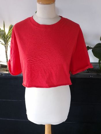 Tee shirt court rouge Bershka