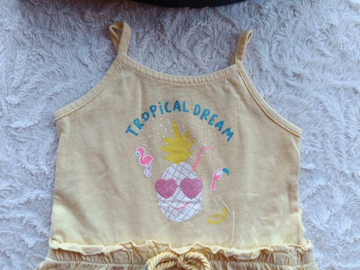 Robe bretelles été Fille 6 mois Ananas Tropical dream Gémo 100% coton - photo numéro 3