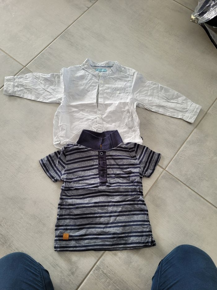 Lot 4 tee shirts, 2 chemises, 1 polo garçon 18 mois - photo numéro 3