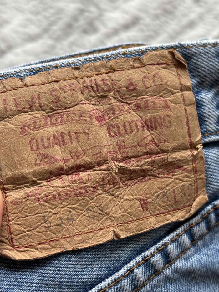 Jean Lévis 534 vintage 90s bleu clair taille haute coupe droite fuselé slim taille X/34 rare - photo numéro 2