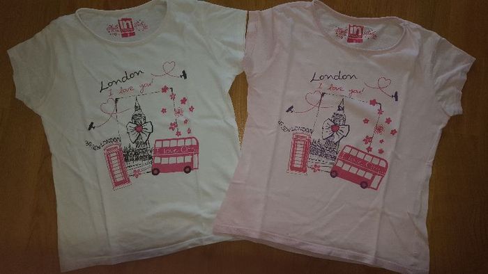 2 tee shirts fille 8 ans manches courtes