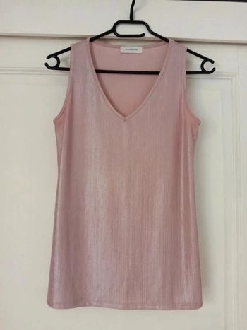 T-shirt top débardeur cache cache rose scintillant taille 2 = 38/40