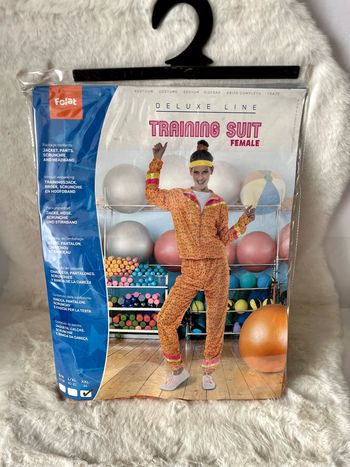 Déguisement jogging taille XXL comprenant une veste, un pantalon, un bandeau et un chouchou