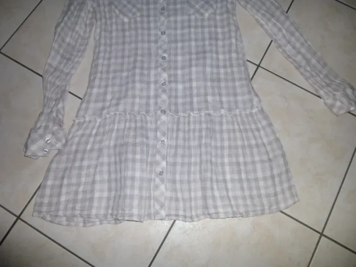 tunique chemisier long a carreaux taille M - photo numéro 3