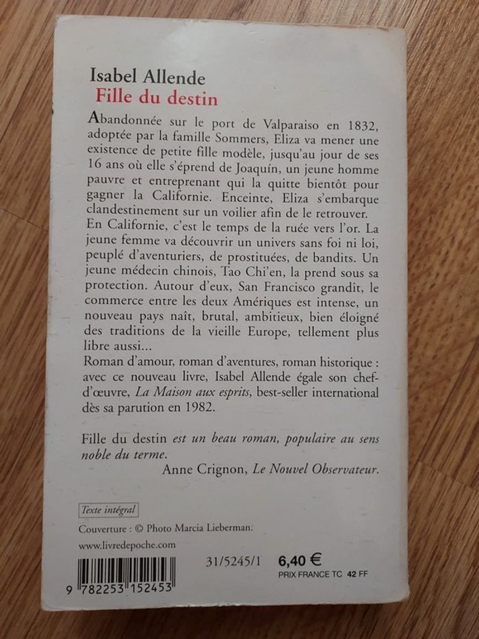 Fille du destin Isabel Allende - photo numéro 2