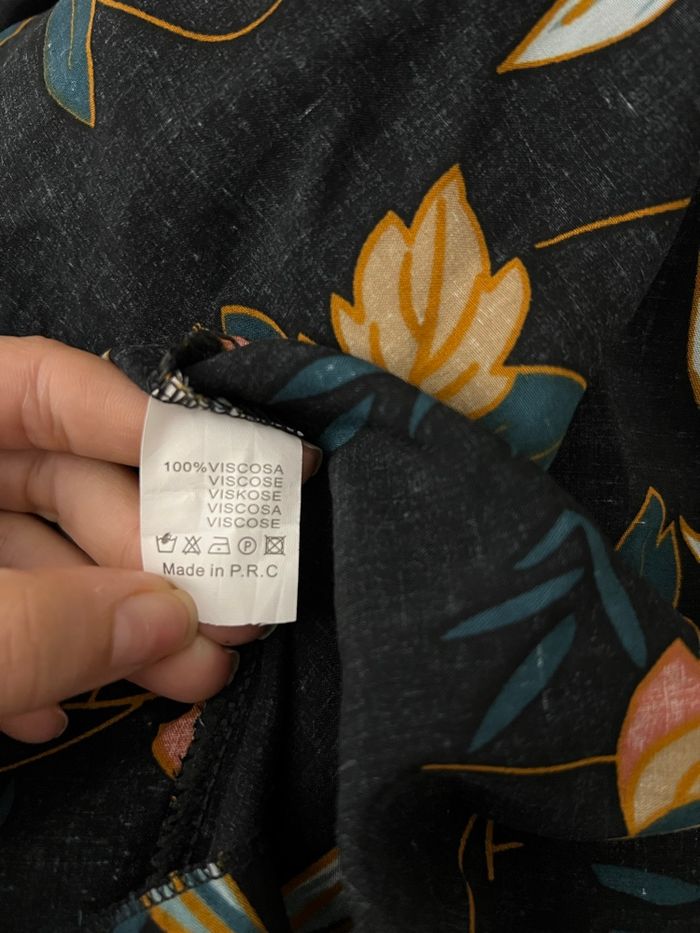 Robe longue noire fleurie emmanchures américaines Miss Sara - photo numéro 5