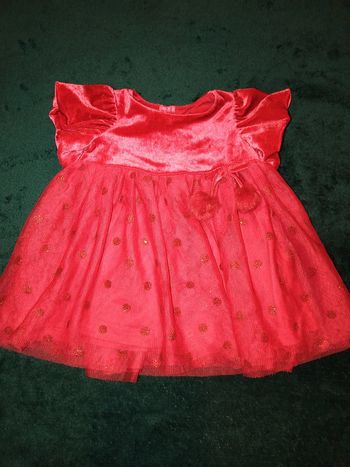 #robe rouge fête bébé fille 3 mois #