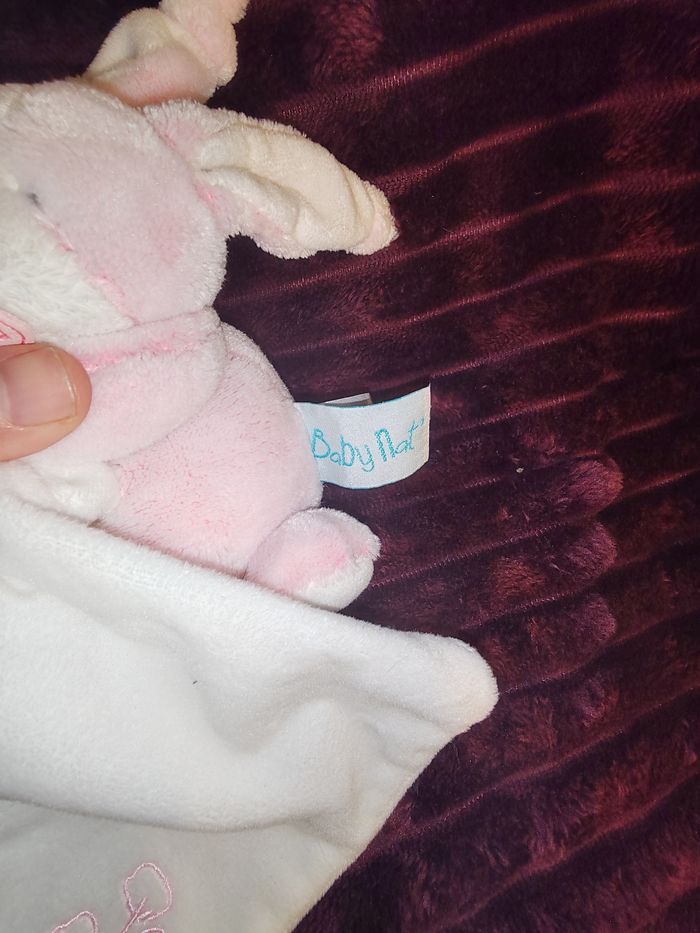 Lapin les Toudoux baby nat rose et blanc - photo numéro 2