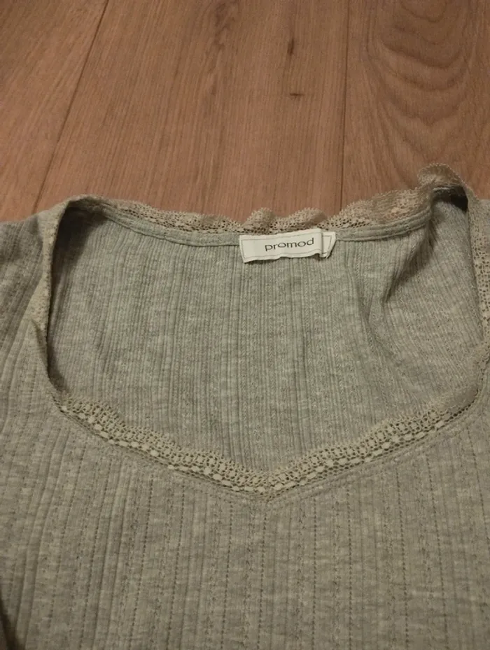 Body manches longues gris Promod S - photo numéro 4