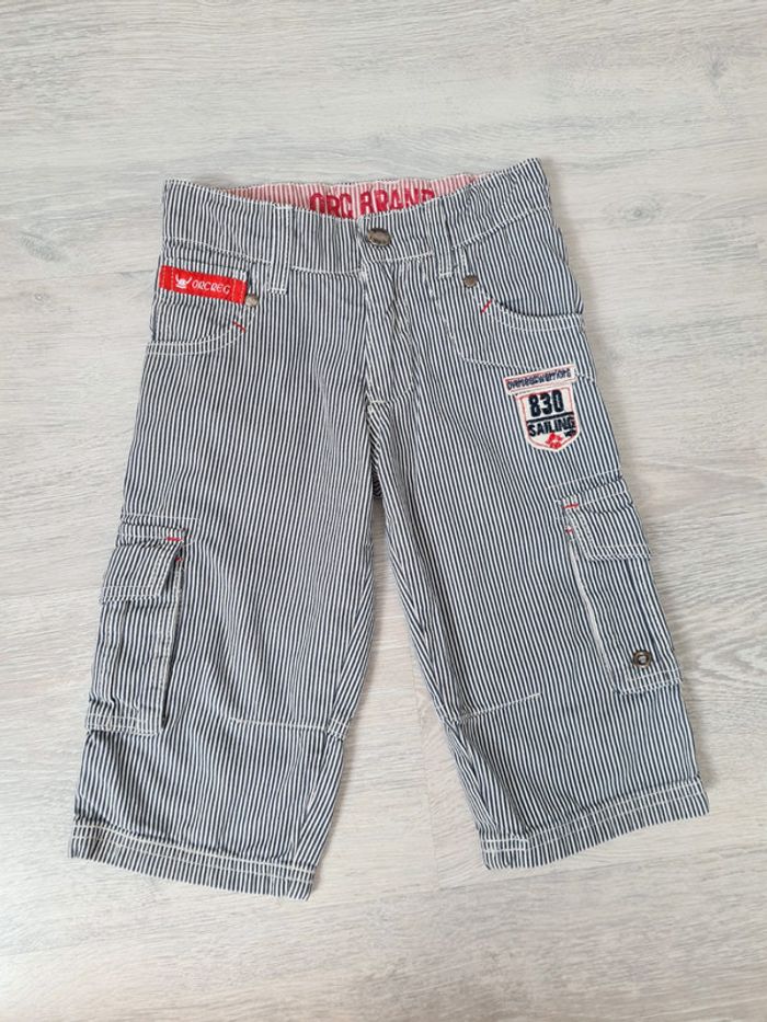 Bermuda rayé marine et blanc orchestra 5 ans