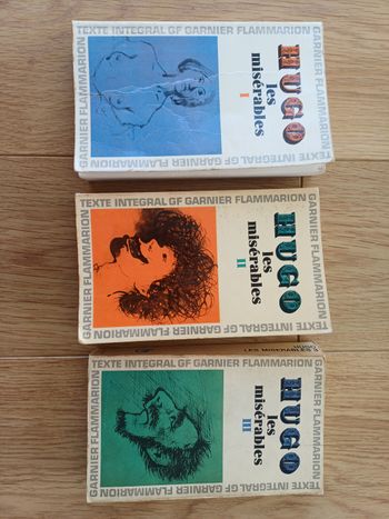 Lot de 3 livres Les Misérables