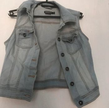 Veste en jean sans manche bleu clair Jennyfer, taille S