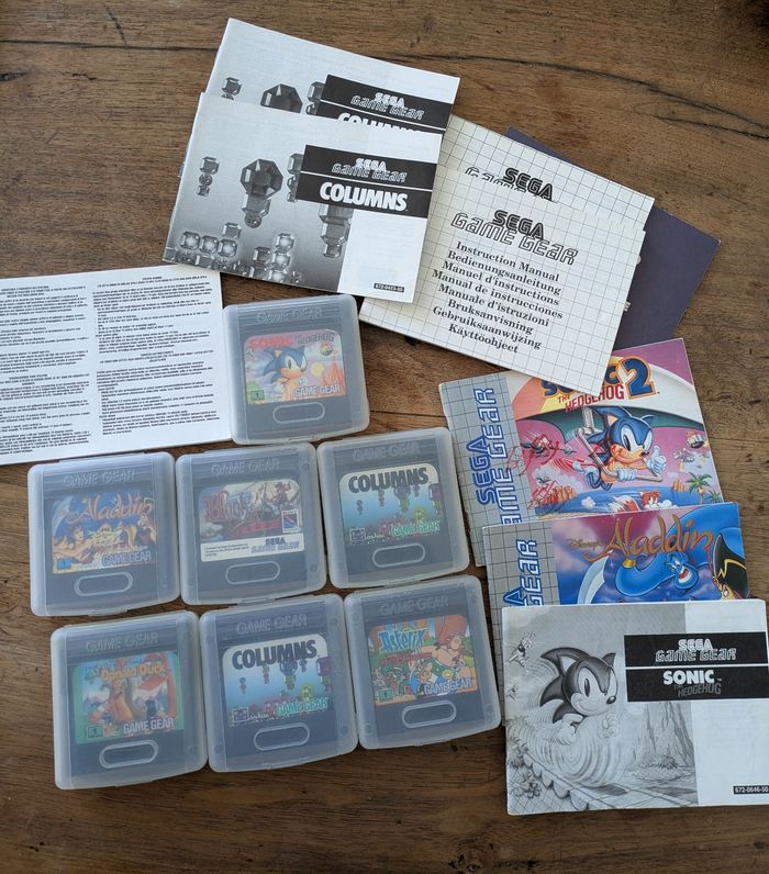 Lot Sega Game gear - 7 jeux + quelques notices