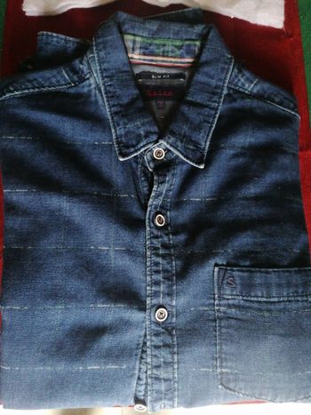 Chemise jean homme bleu marine manches longues SALSA