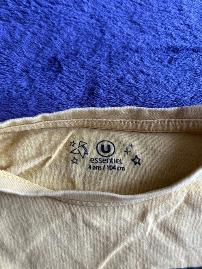 T-shirt manches courtes garcon en coton jaune motif console de jeu U essentiel taille 4ans - photo numéro 4