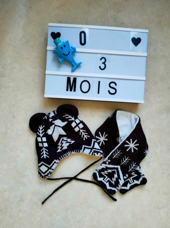 Ensemble bonnet + écharpe 0/3 mois dpam