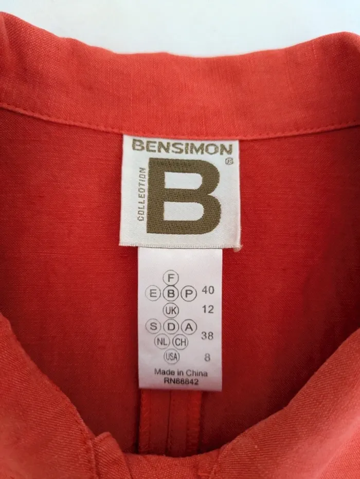 Chemisier d'été brodé en soie et lin - Bensimon - taille 38 - photo numéro 5