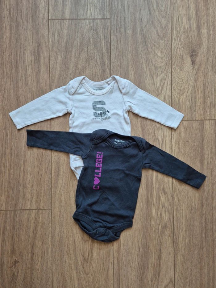Lot de 2 bodys manches longues lupilu