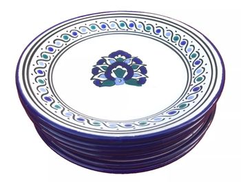 6 assiettes à dessert  Faïence décor oriental