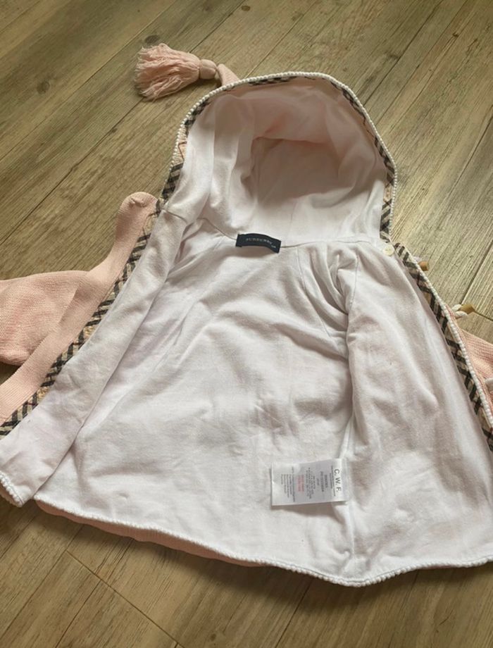 Gilet Burberry, pompon taille 12 mois rose - photo numéro 2