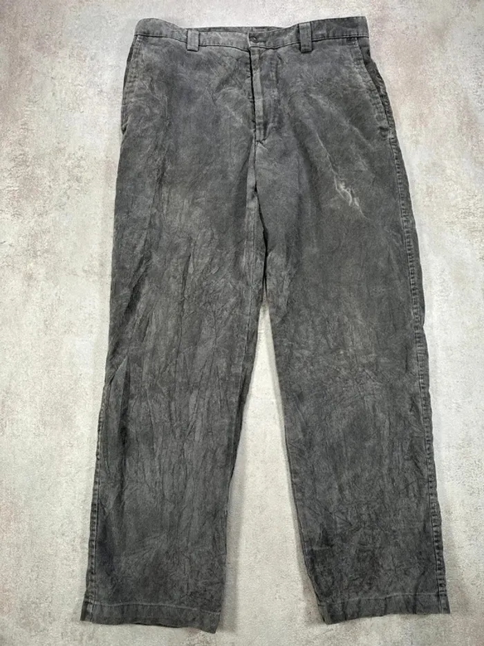 Pantalon Vintage En Velours Côtelé / Corduroy reaction gris et droit urbain taille 34X30 - photo numéro 2