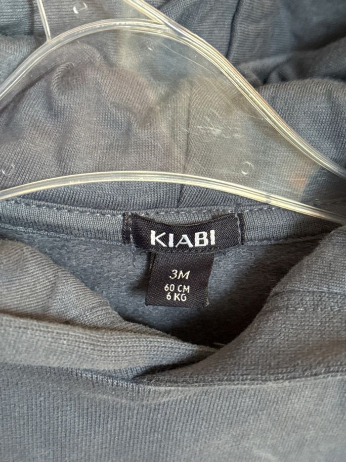 Sweat capuche neuf avec étiquette bleu taille 3 mois - photo numéro 5