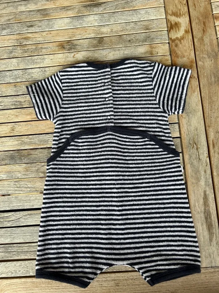 Combishort marinière bébé garçon - 9/12 mois - photo numéro 4